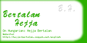 bertalan hejja business card